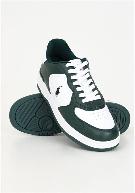 Sneakers bianche e verdi da uomo con logo RALPH LAUREN | 809945252002GREEN